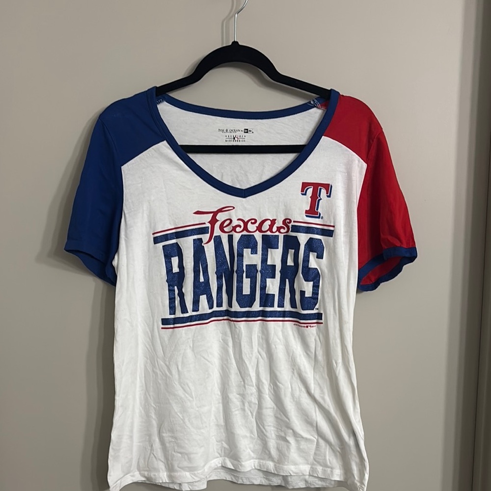 5th & Ocean Texas Rangers Red, Blue, and White Top